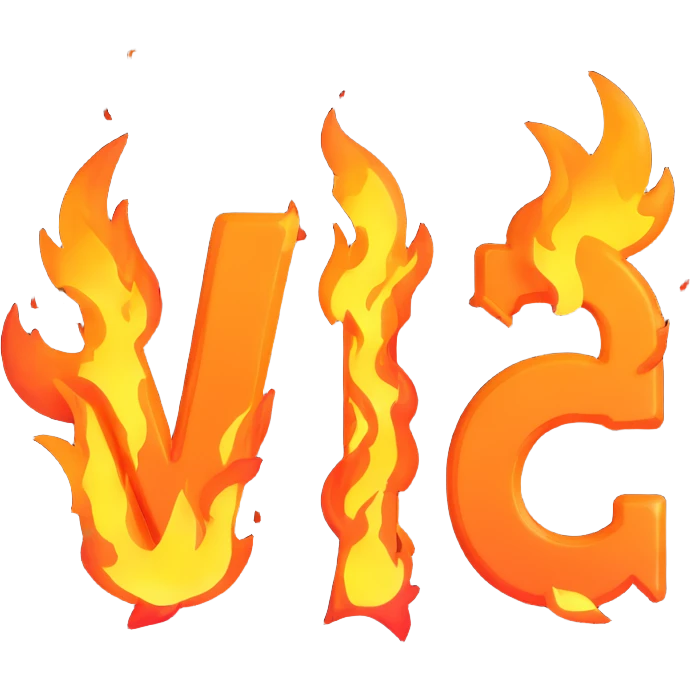 'VS' text with flames and energy effects around it, dynamic competitive battle vibe emoji emoji