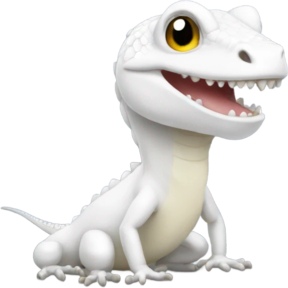 White lizard smiles emoji