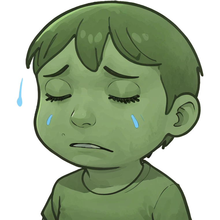 Sad black kid crying emoji