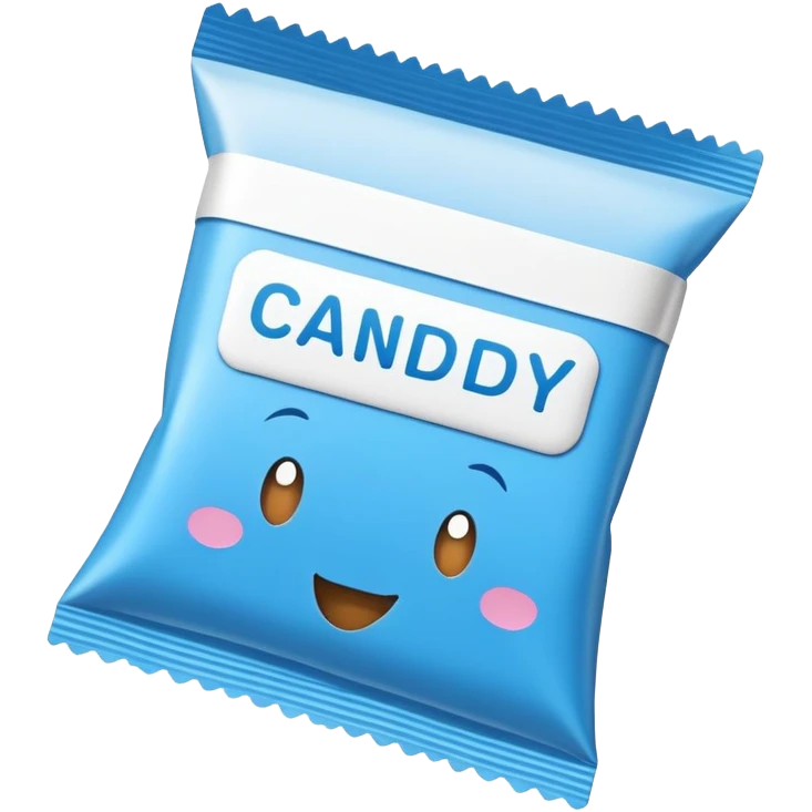 blue rectangular cardboard candy packet emoji