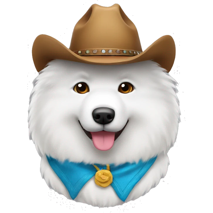 samoyed with cowboy hat emoji