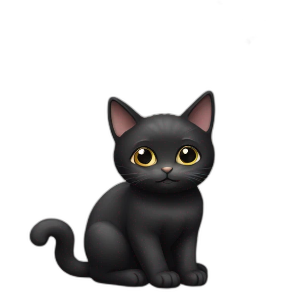 Black cat with white butterfly emoji
