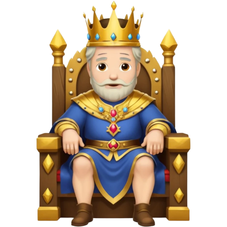 old king sitting on throne emoji