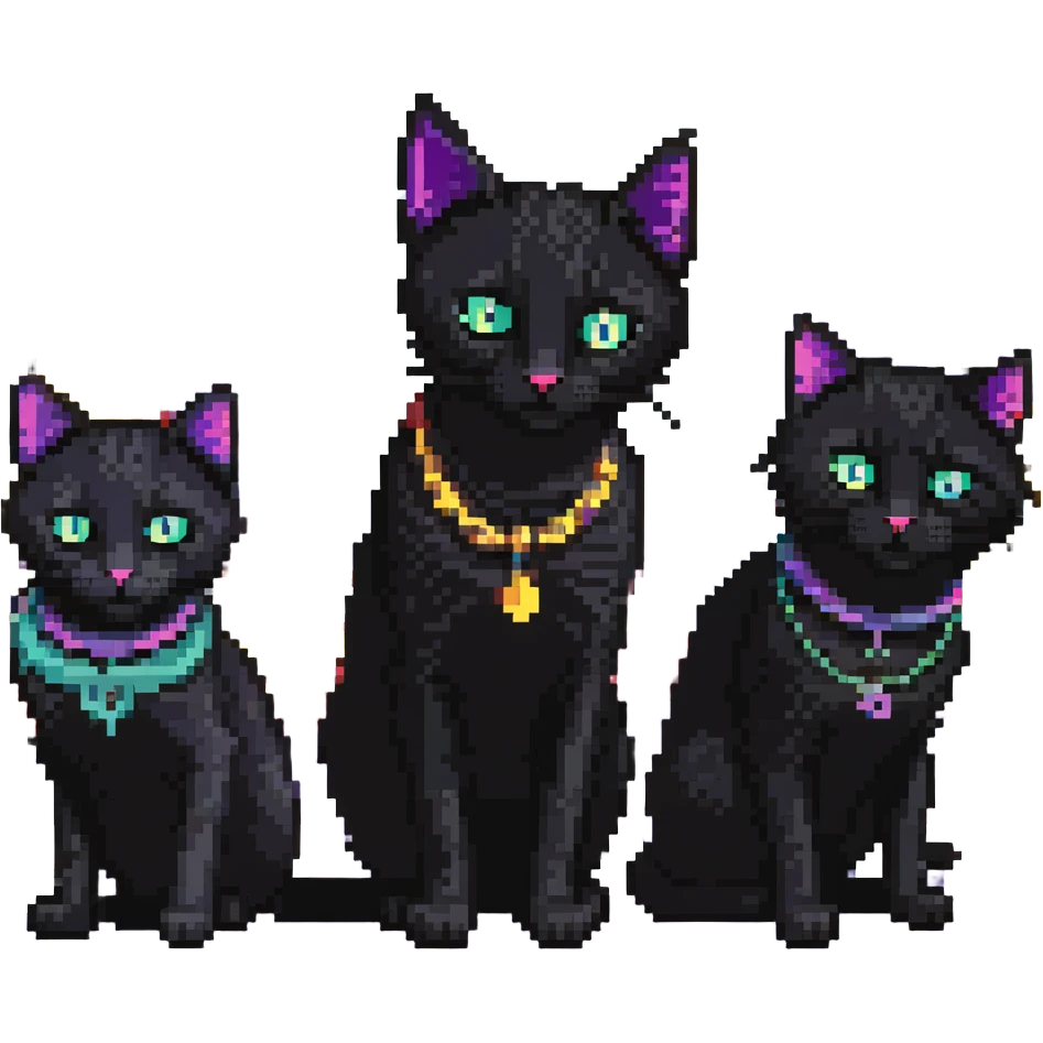 gang of black cats playing funky music in New York with Playboi Carti and Lil Uzi Vert in the background emoji