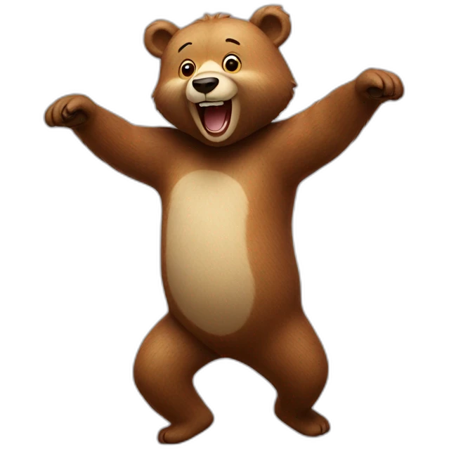 Happy bear dancing emoji