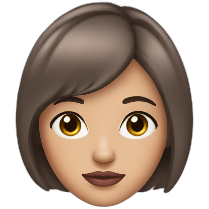 Brunette girl with short hair and dusty pink lips emoji