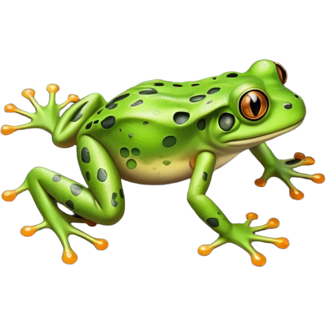 A frog walking on the asphalt emoji