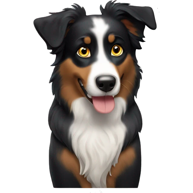 black head australian shepherd dog emoji