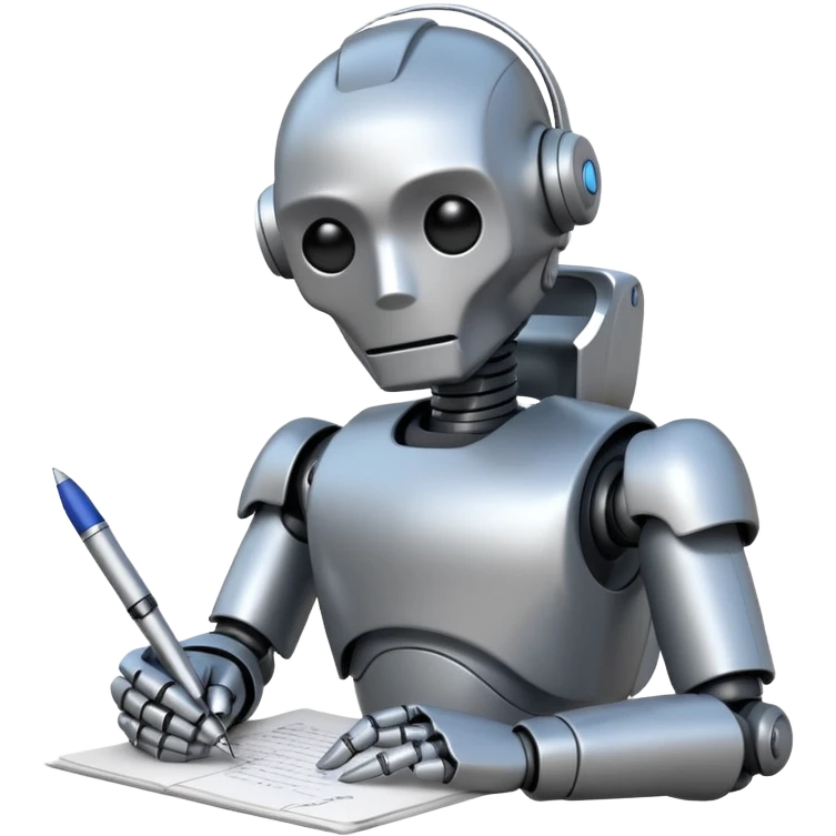 robot writing document emoji