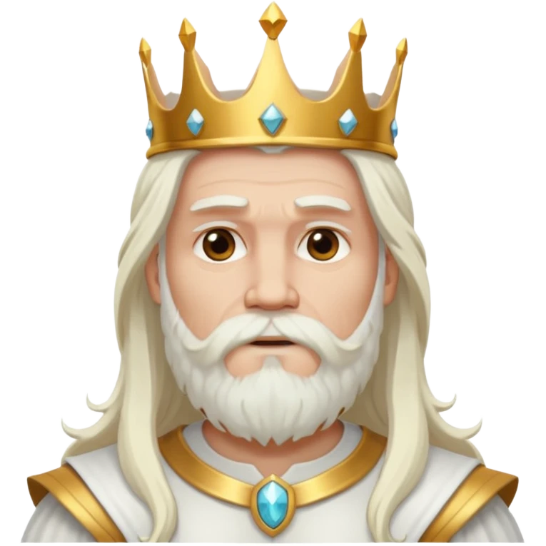 Jupiter, God of Thunder from Gods and Goddesses with long white hair and beard, white outfit emoji