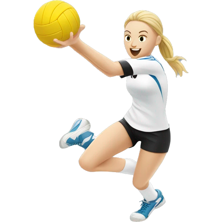 White volleyball player hitting a ball emoji
