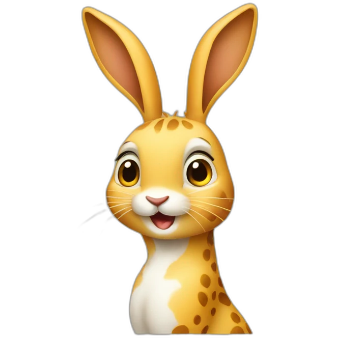 lapin sur girafe emoji