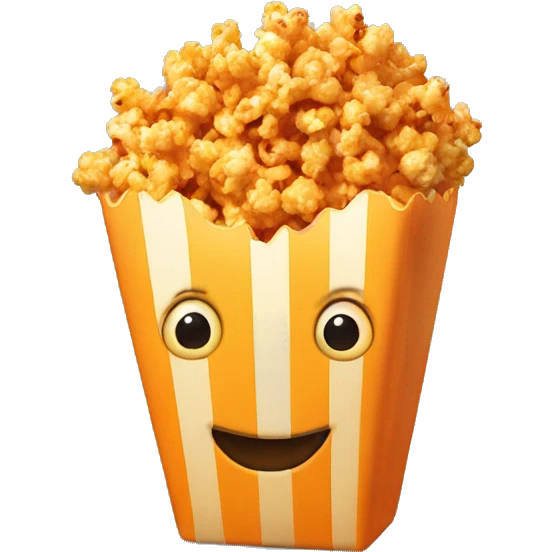 orange coloured cheese popcorn emoji