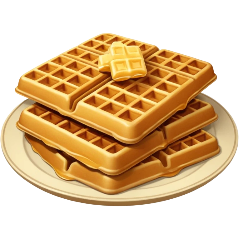 Realistic Waffles in a plate emoji