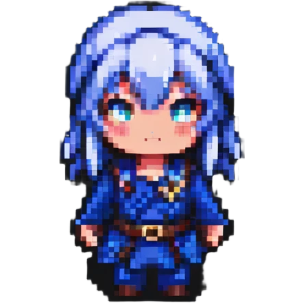 anime character in pixel art style emoji