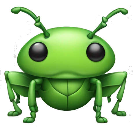 green bug kawaii thinking emoji