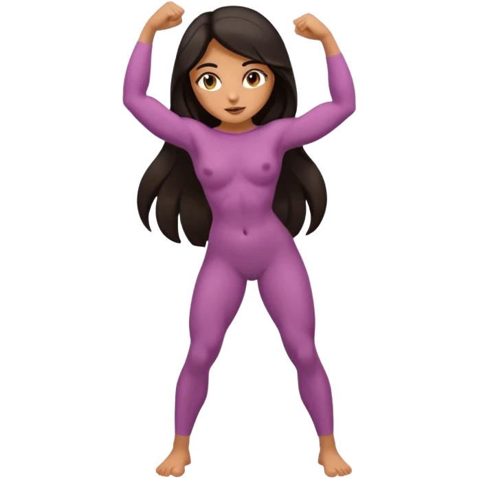 nude sexy arabic girl with long hair, sexy full body nude, cunning and flexing emoji