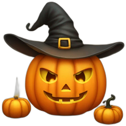 Pumpkin witch with candle emoji