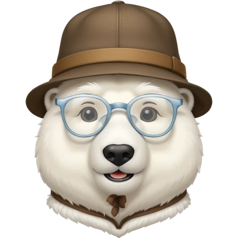  polar bear wearing glasses and a hat emoji