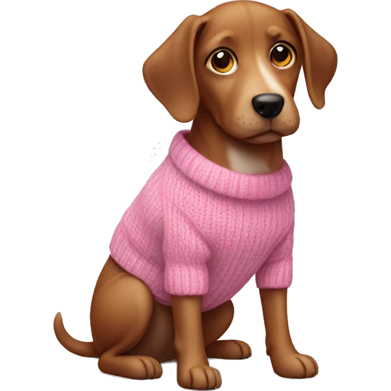 Dog wearing a pink sweater emoji