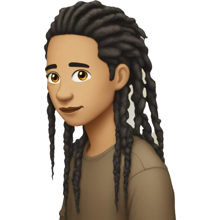lightskin person with dreds which are dark on the roots and blonde on the tips emoji