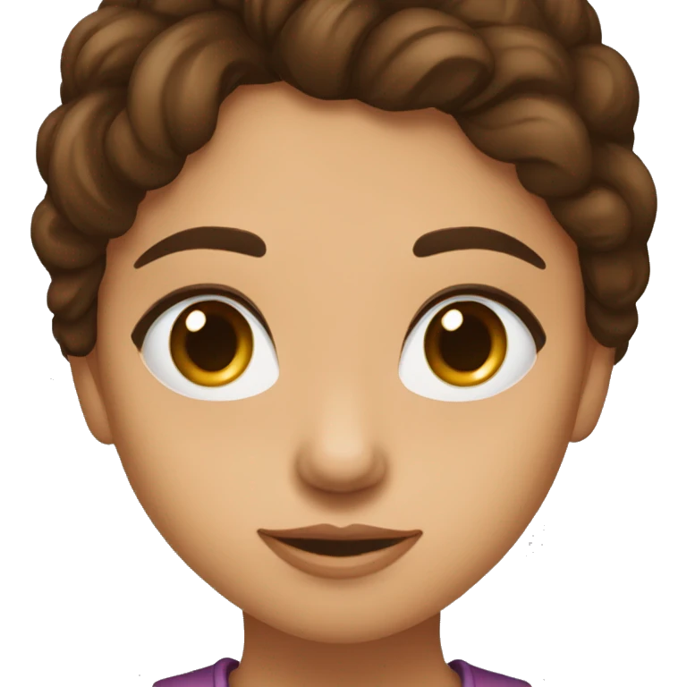 Fille brune au yeux marron embrasse métisse emoji