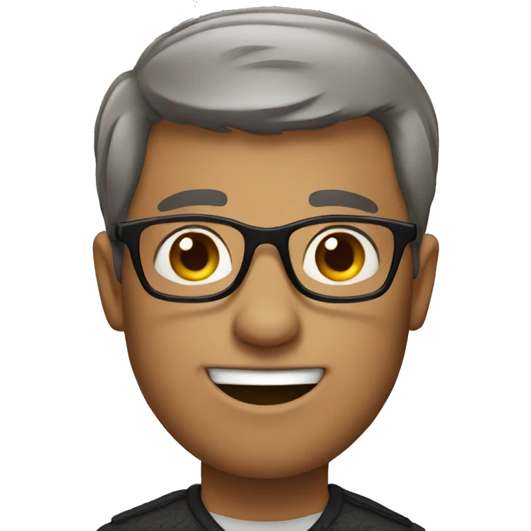 short hair man wearing glasses emoji