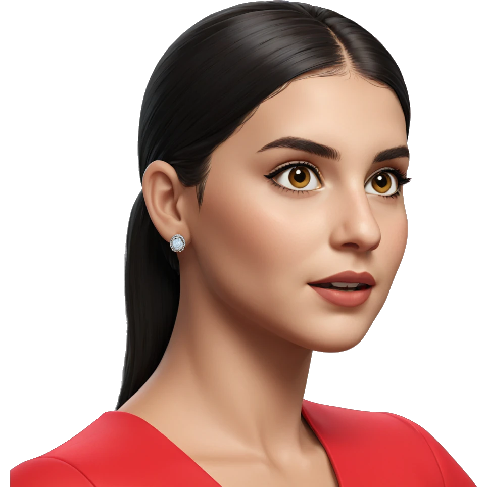 portrait of a girl with earrings emoji