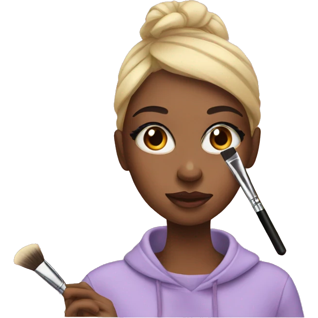 Girl doing her makeup  emoji