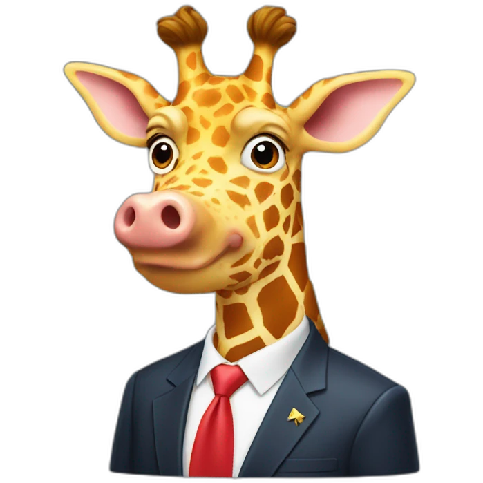 Trump as a giraffe pig emoji