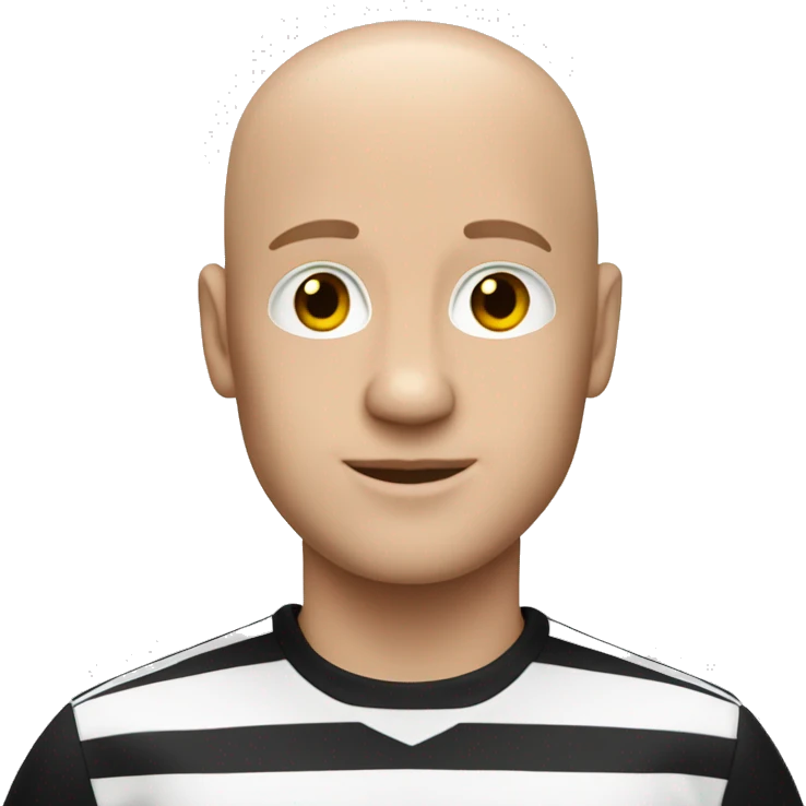 bald white Man wearing Corinthians black and white striped t-shirt  emoji