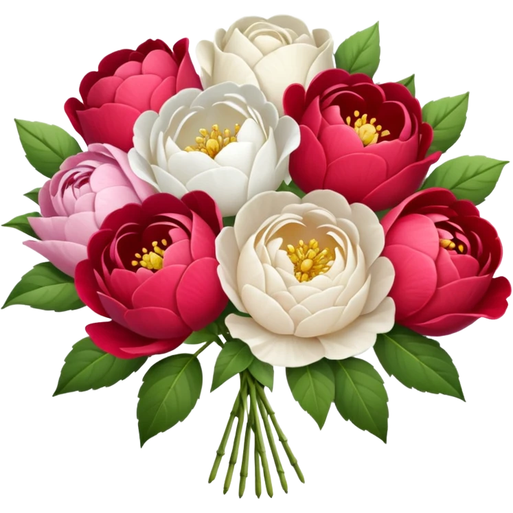 Bouquet de pivoines multicouleurs  emoji
