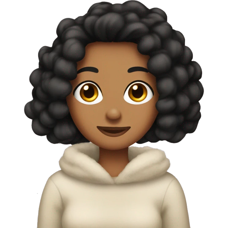 Black hair tan skin cozy Christmas emoji