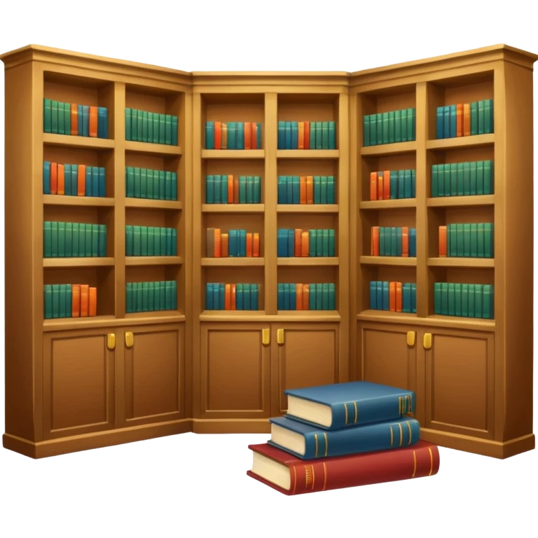 Une Biblihoteque pas trop remplie avec 3 livre en bas a gauche emoji
