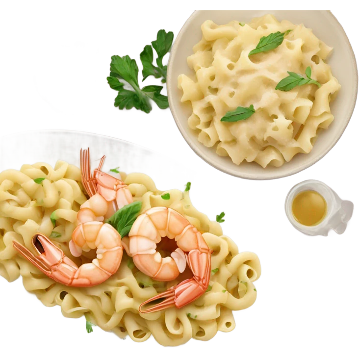 Shrimp cauliflower pasta  emoji