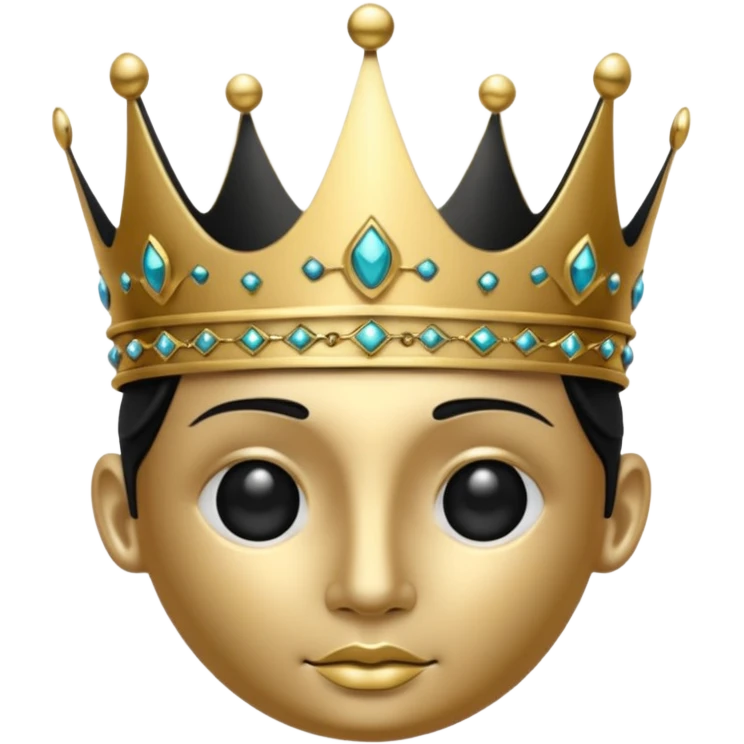 the black crown has a face emoji