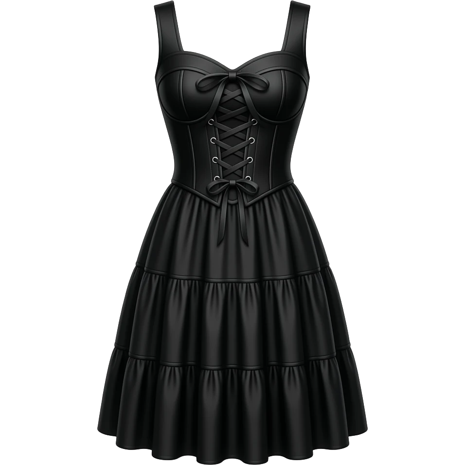CORSET RUCHE MIDI DRESS black emoji