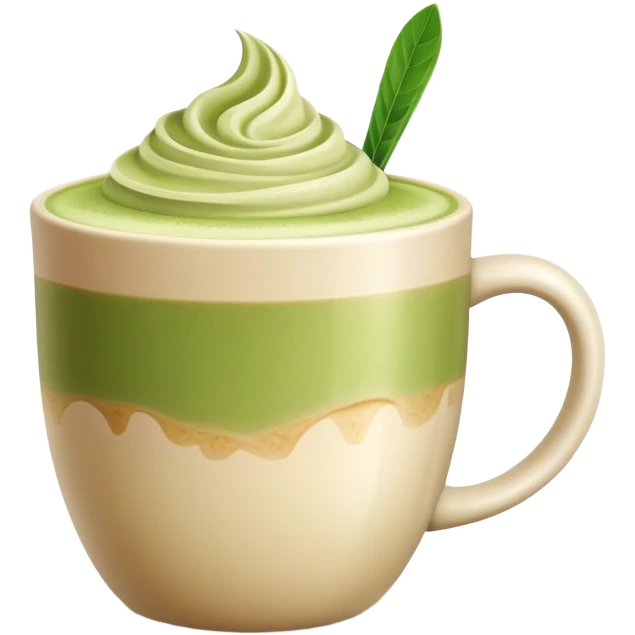 Matcha latte in beige mug emoji