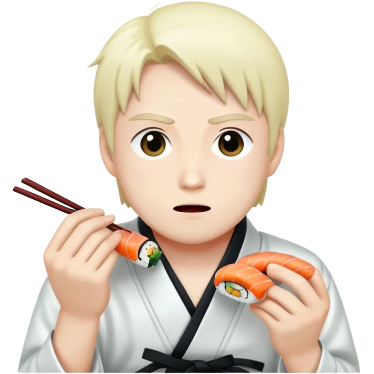 Gojo saturo eating sushi emoji