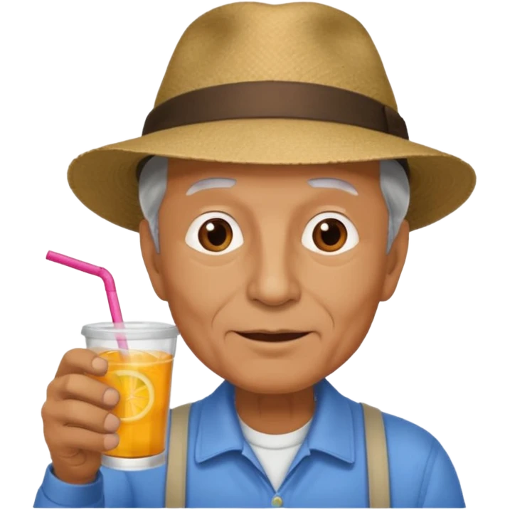 older men drink holder with hat emoji