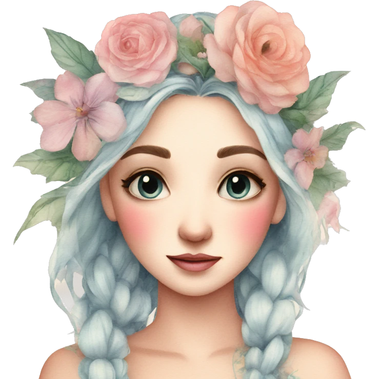 Watercolor fairy floral feminine  emoji