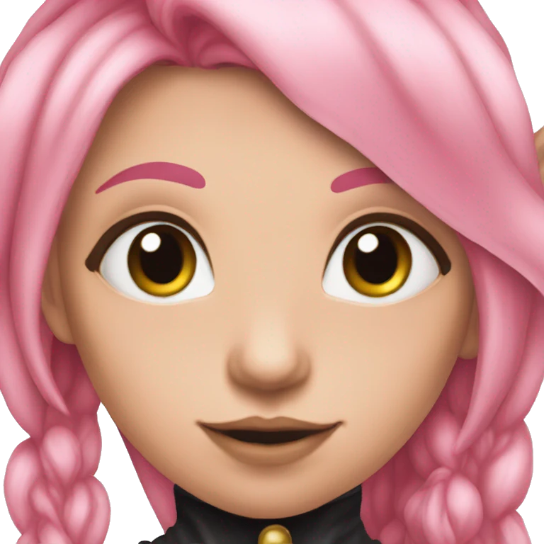goth tan skinned elf girl with long pink hair emoji