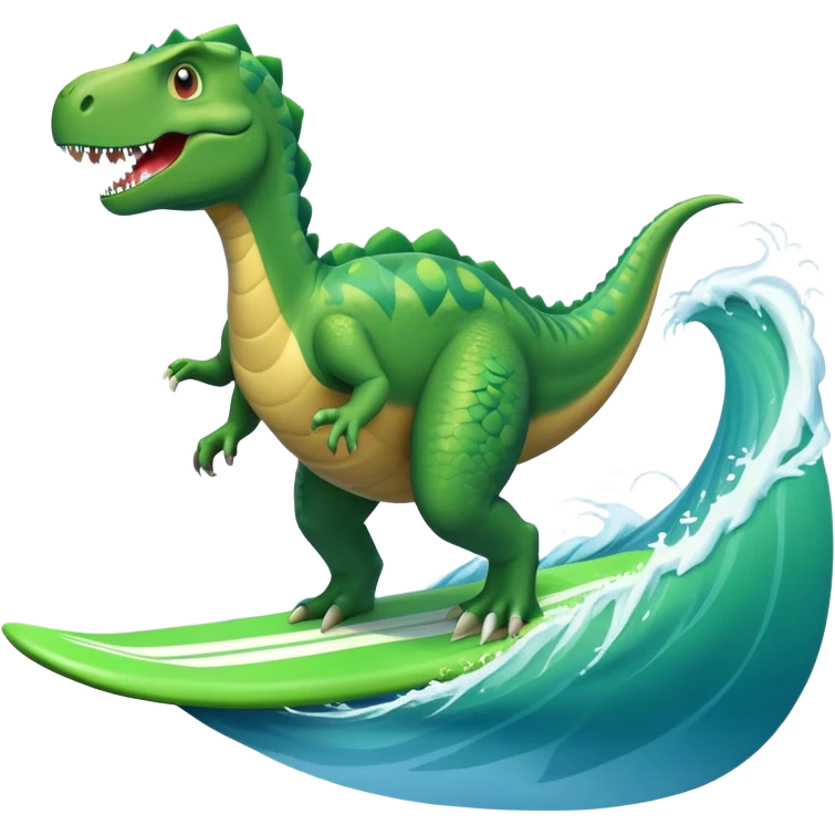 Dinosaur surfing  emoji