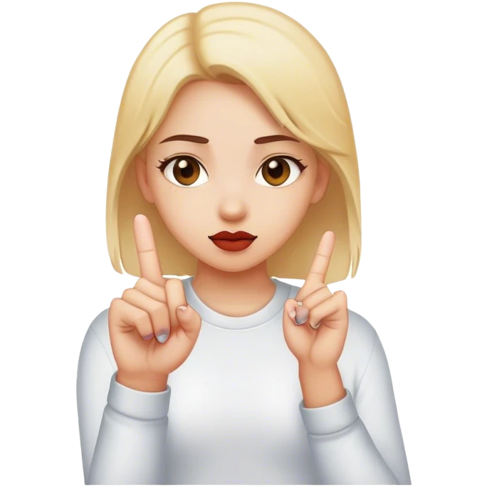 Girl sticking up middle finger emoji