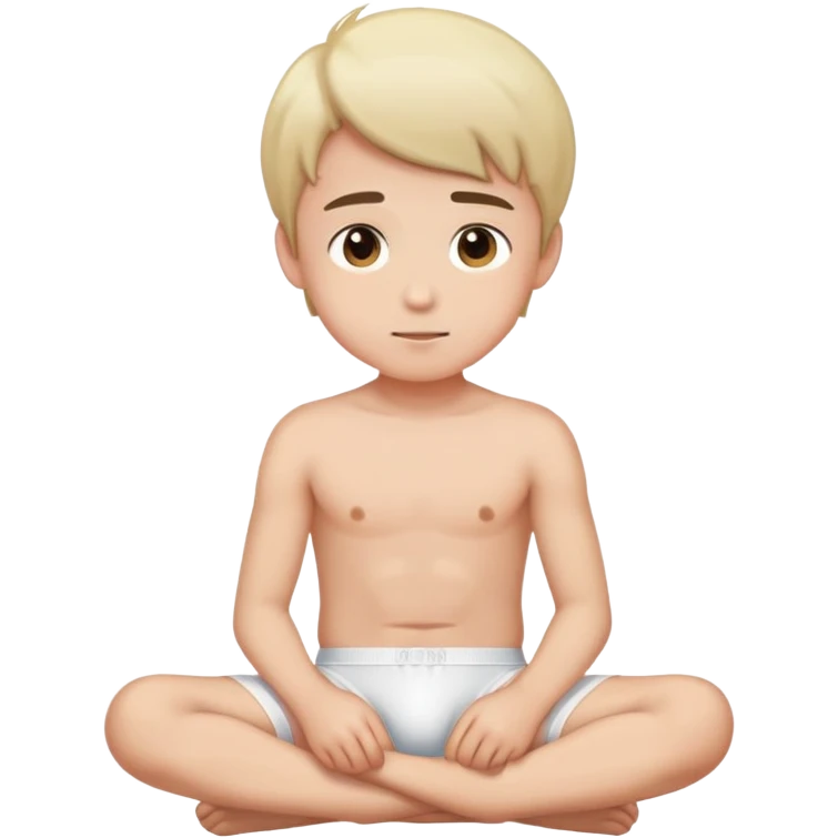 boy wearing underwear and sitting  emoji