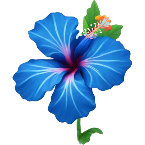 Blue hibiscus flower emoji