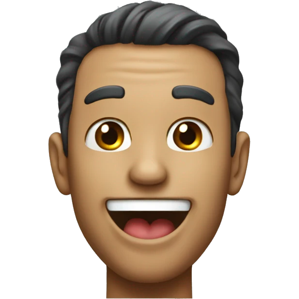 man smiling with long tongue emoji