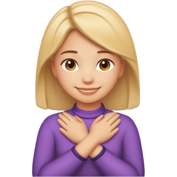 make a girl emoji crossing hands around neck emoji