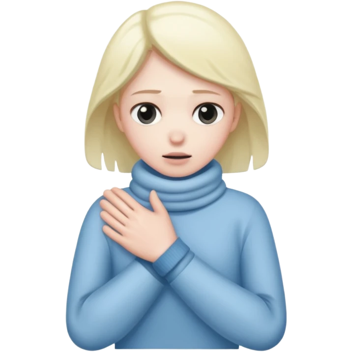Person shivering in the cold rubbing their arms  emoji