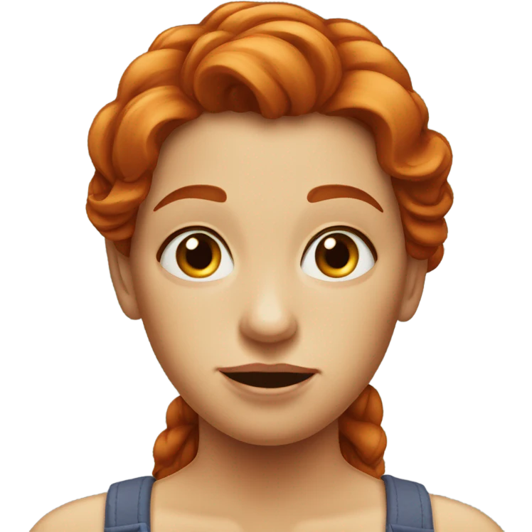 Redhead with dumb look on her face emoji
